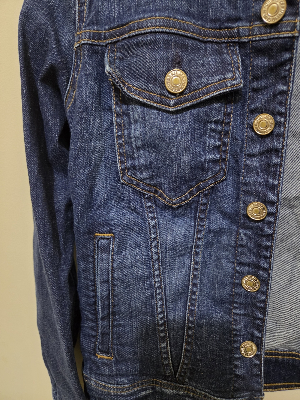 7 For All Mankind Womens Dark Blue Denim Trucker Jacket - XS - Picture 5 of 13